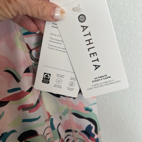 Athleta Pink Floral Patterned Plus Leggings SZ 3X NWT - Picture 7 of 8